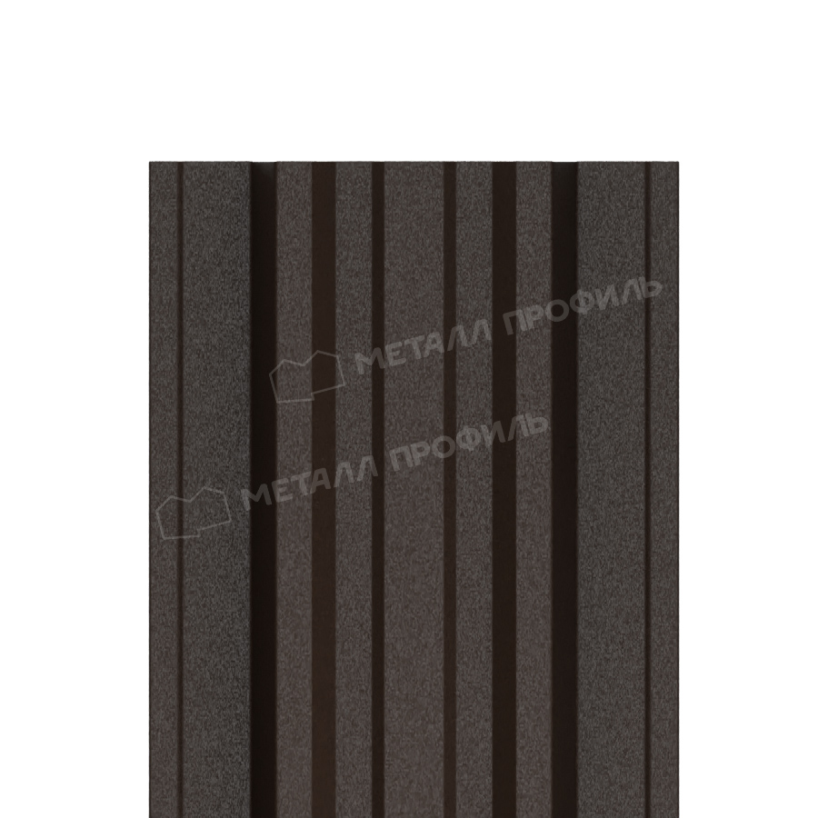 Штакетник металлический МЕТАЛЛ ПРОФИЛЬ TRAPEZE-T 16,5х118 (VALORI-20-DarkBrown-0.5)